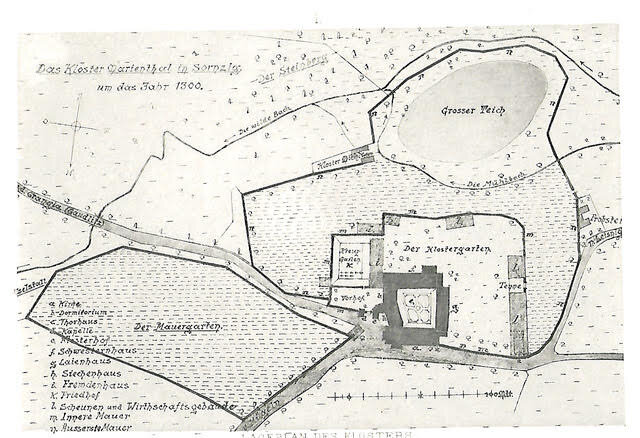 Das Kloster Marienthal zu Sornzig um das Jahr 1300 - Landkarte